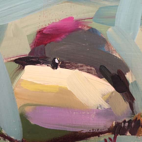 Original oil painting of a precious little bird on A-grade composite wood - Picture 2 of 8